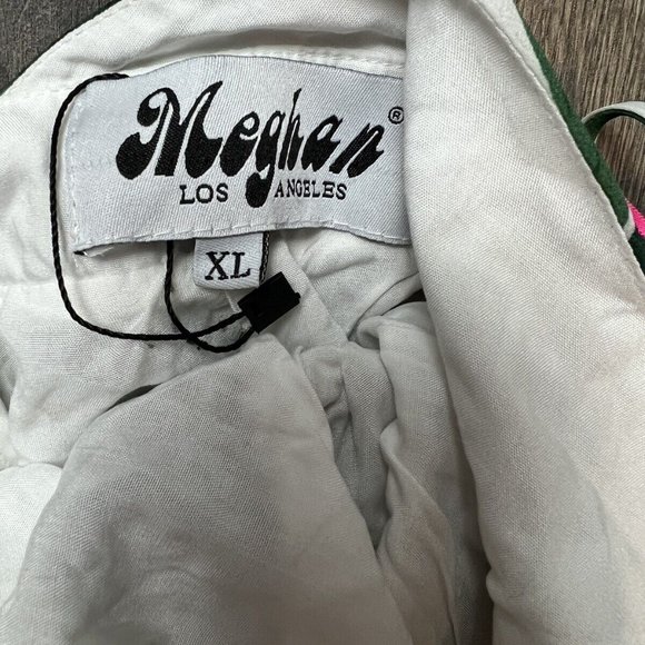 New Meghan LA Enchanted Empire Maxi Dress Green Floral SZ XL. - Picture 6 of 7